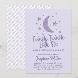 Invitación Baby Shower Twinkle Little Star Lavender