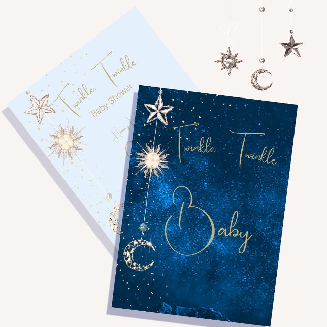 Invitación Baby Shower Twinkle Stars Moon (Subido por el creador)
