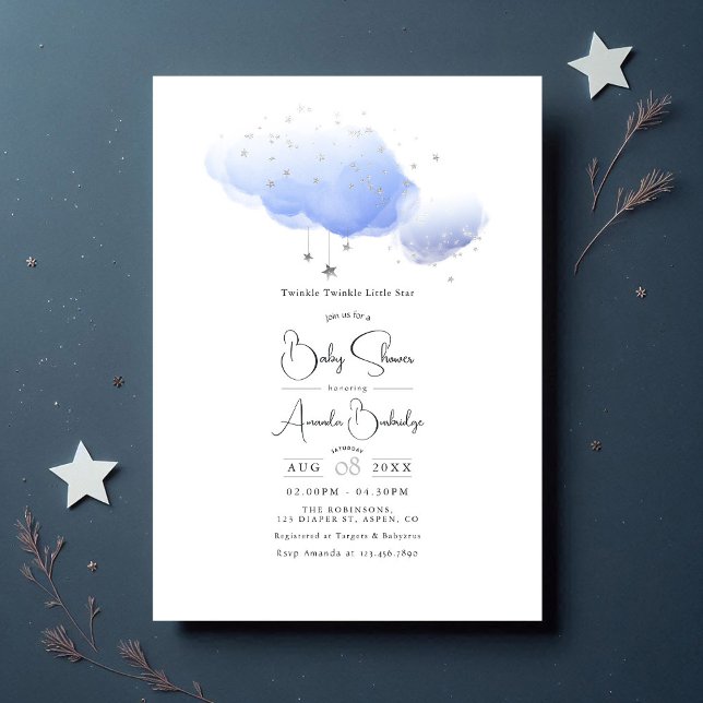 Invitación Baby Shower "Twinkle Twinkle Little Star" ("Twinkle Twinkle Little Star" Baby Shower Invitation)