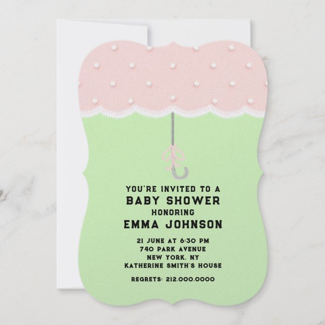 Invitación Baby Shower Umbrella (Anverso)