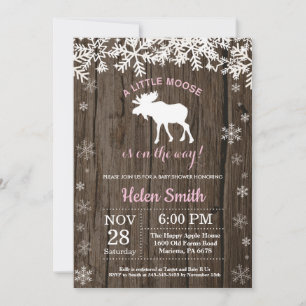 Invitación Baby Shower, un Chica de copos de nieve ruso en in