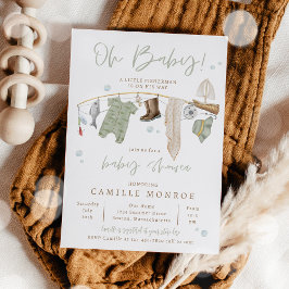 Invitación Baby Shower, un chico muy emocionado por la pesca