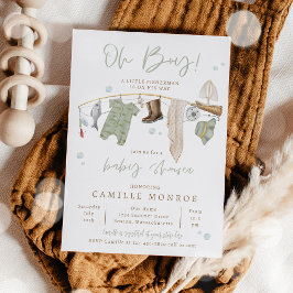 Invitación Baby Shower, un chico muy emocionado por la pesca
