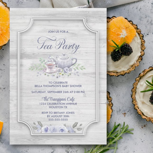 Invitación Baby Shower, un Fiesta ruso de té de madera (Subido por el creador)