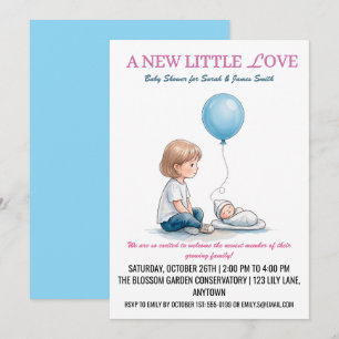 Invitación Baby Shower Un Nuevo Pequeño Amor (Hermano)