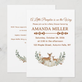 Invitación Baby Shower: Una pequeña calabaza está en camino
