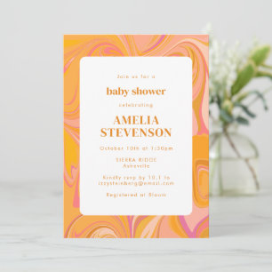Invitación Baby Shower único Boho Yellow and Pink Marble
