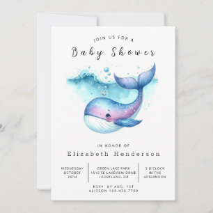 Invitación Baby Shower único de ballenas en línea