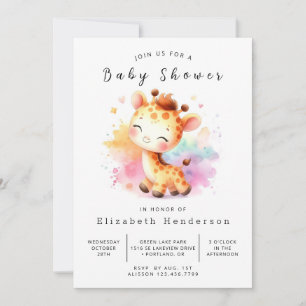 Invitación Baby Shower único de jirafa digital
