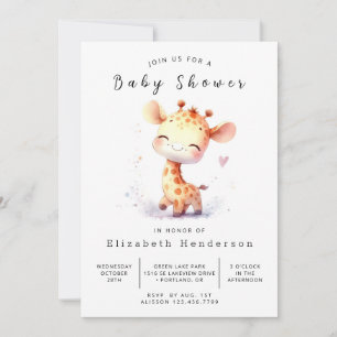 Invitación Baby Shower único de jirafa en línea