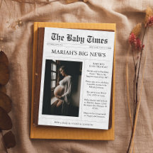 Baby Shower único fotográfico de periódico