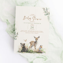 Baby Shower único para animales de bosque de bosqu