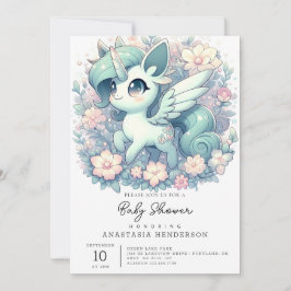 Invitación Baby Shower Unicornio moderno y sencillo
