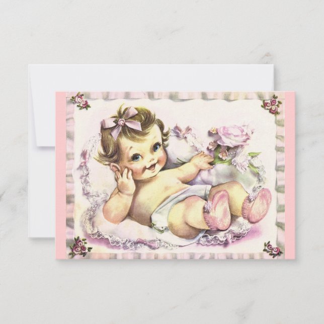 Invitación Baby Shower V2 retro de los años 1950 (Anverso)