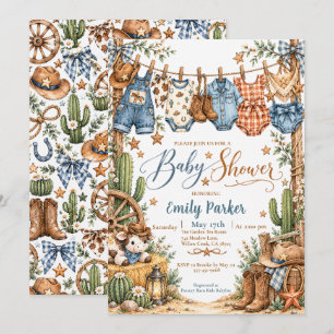 Invitación Baby Shower Vaquero Occidental