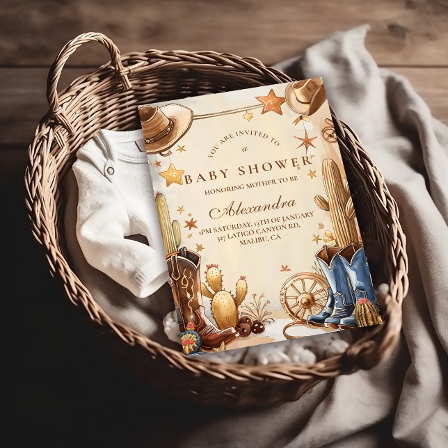 Invitación Baby Shower Vaquero Rústico Occidental (Subido por el creador)
