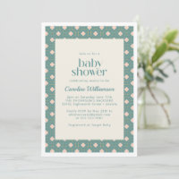 Baby Shower Verde azulado y rosado Art Deco