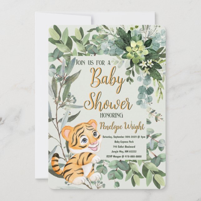 Invitación Baby Shower verde claro de la acuarela del Cubo de (Anverso)