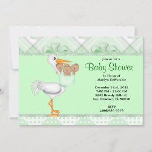 Invitación Baby Shower verde dulce