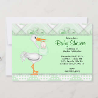 Invitación BABY SHOWER verde dulce CUTE