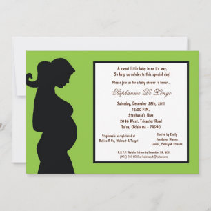 Invitación Baby Shower verde eléctrico 5 x 7
