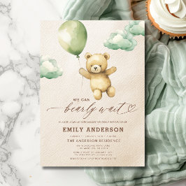 Invitación Baby Shower verde neutro de espera temprana de gén
