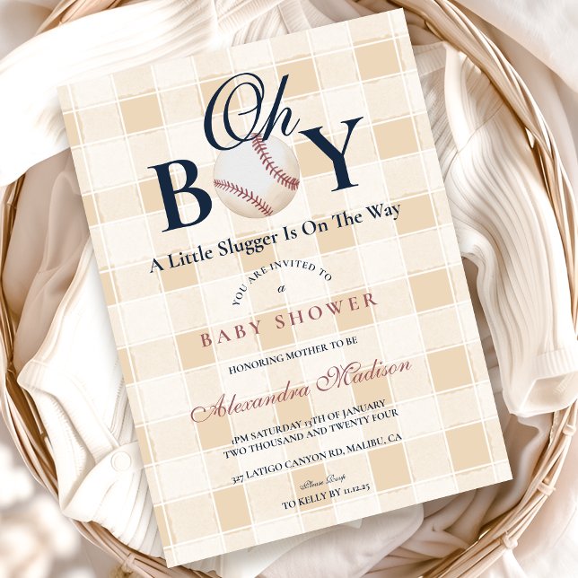 Invitación Baby Shower Vintage Baseball Boys (Subido por el creador)