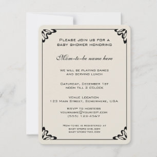 Invitación Baby Shower Vintage, Flores Amarillas Pradera Flor