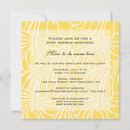 Invitación Baby Shower vintage, patrón floral Art Nouveau