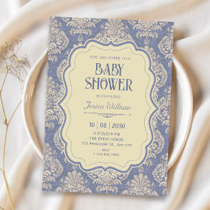 Invitación Baby shower vintage real chinoiserie