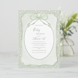 Invitación Baby Shower Vintage Verde Rústico