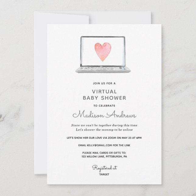 Invitación Baby Shower virtual (Anverso)