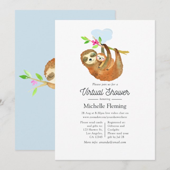 Invitación Baby Shower virtual con el tema de la eslora de ac (Anverso / Reverso)