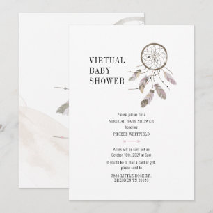 Invitación Baby Shower virtual de Boho Dream Catcher