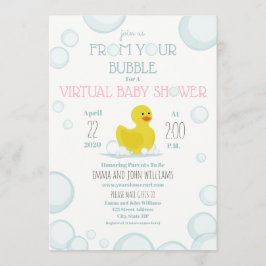 Invitación Baby Shower virtual de burbujas de distanciamiento