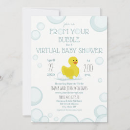 Invitación Baby Shower virtual de burbujas de distanciamiento