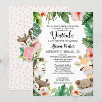 Baby Shower virtual de chica | Amigos Safari masca