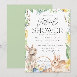 Invitación Baby Shower virtual de conjuntos de primavera de c