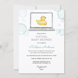 Invitación Baby Shower virtual de Duck de caucho
