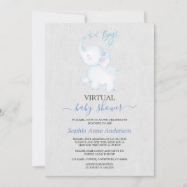 Invitación Baby Shower virtual de Elefantes Modernos Por Corr