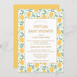 Invitación Baby Shower virtual de fioliage de cítricos limón