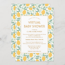 Invitación Baby Shower virtual de fioliage de cítricos limón