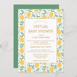 Invitación Baby Shower virtual de fioliage de cítricos limón