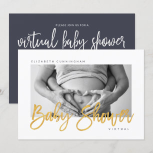Invitación Baby Shower virtual de fotografía Personalizado mo
