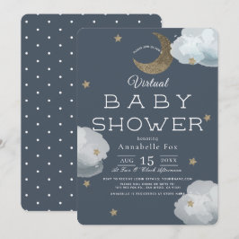 Invitación Baby Shower virtual de la marina de la Luna, Estre