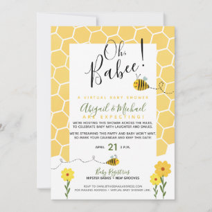 Invitación Baby Shower virtual de larga distancia de Bumble B