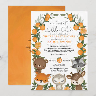 Invitación Baby Shower virtual de los animales de Woodland de
