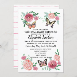 Invitación Baby Shower virtual de mariposa