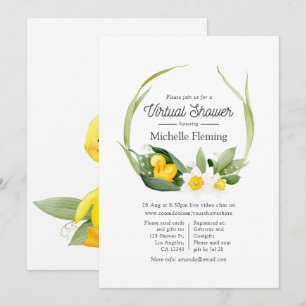 Invitación Baby Shower Virtual de Patito de Primavera