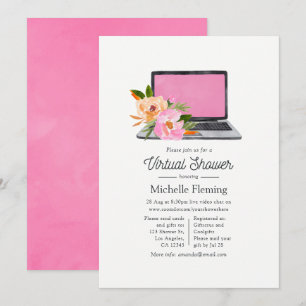 Invitación Baby Shower virtual de primavera de flores silvest